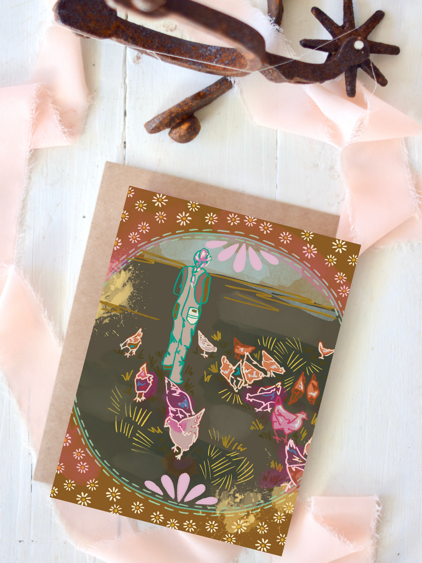 Ranching Women Western Blank Greeting Card Set